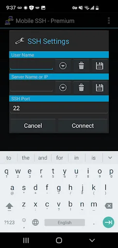 ดาวน์โหลด Mobile SSH (Premium) ล่าสุด – จัดการ SSH ผ่านมือถือได้ทุกที่ - Screenshot 1