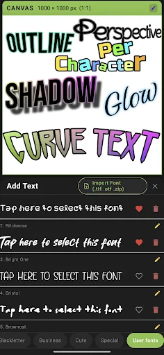 ดาวน์โหลด xCanvas 2 – AI Fonts Lettering ล่าสุด – ออกแบบตัวอักษรและโลโก้ฟรี - Screenshot 1