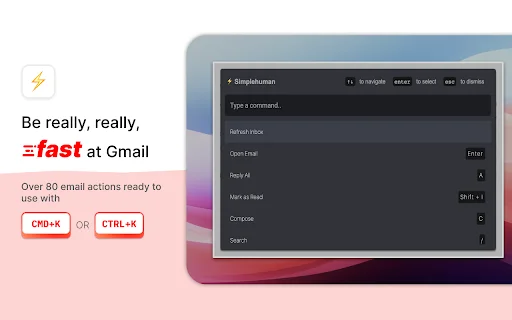 ดาวน์โหลด CMDK สำหรับ Gmail – ปรับแต่งคีย์ลัดและฟีเจอร์อัจฉริยะล่าสุด - Screenshot 1