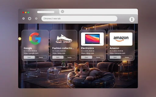 ดาวน์โหลด New Tab from Webdoka – ปรับแต่งหน้าแท็บใหม่ให้สวยงาม - Screenshot 1