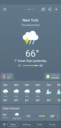 ดาวน์โหลด Weather & Clima ล่าสุด – พยากรณ์อากาศแม่นยำ ใช้งานง่ายฟรี - Screenshot 10