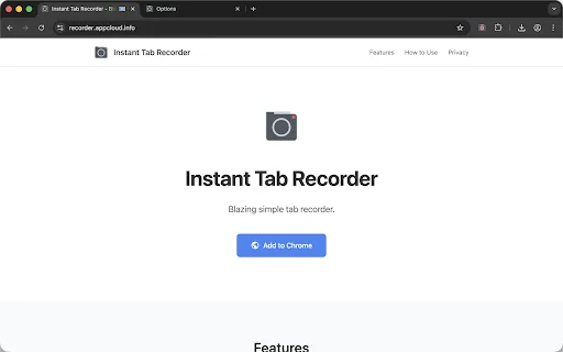 ดาวน์โหลด Instant Tab Recorder ล่าสุด – บันทึกหน้าจอ Chrome ใช้งานง่ายฟรี - Screenshot 1
