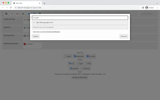 ดาวน์โหลด BNTP: Bookmarks in New Tab Page – จัดระเบียบเว็บโปรดของคุณให้ใช้งานง่ายและรวดเร็ว - Screenshot 3