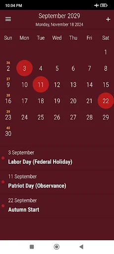 ดาวน์โหลด US Calendar 2026 ปฏิทินวันหยุดสหรัฐฯ ใช้งานง่าย ฟรี - Screenshot 15