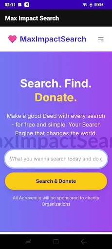 ดาวน์โหลด Max Impact Search Engine ล่าสุด – ค้นหาพร้อมช่วยโลกฟรี - Screenshot 1