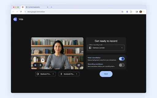 ดาวน์โหลด Google Vids Screen Recorder – บันทึกหน้าจอใช้งานง่ายฟรี - Screenshot 1