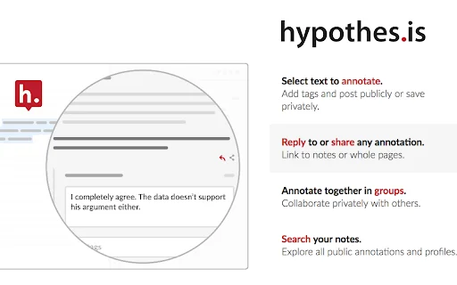 ดาวน์โหลด Hypothesis ส่วนขยายสำหรับจดบันทึกและไฮไลท์เว็บและ PDF ฟรี - Screenshot 2