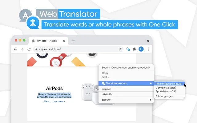 ดาวน์โหลด Translator – Select to Translate ส่วนขยาย Chrome ฟรี - Screenshot 1