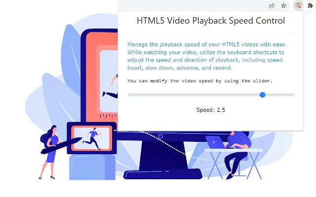 ดาวน์โหลด HTML5 Video Playback Speed Control – ปรับความเร็ววิดีโอได้ดั่งใจ - Screenshot 2