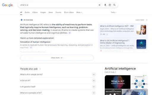 ดาวน์โหลด Disable AI – ปิด AI Overview บน Search Engine ฟรี - Screenshot 1