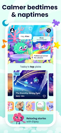 ดาวน์โหลด Moshi Kids: แอปช่วยลูกน้อยนอนหลับและผ่อนคลาย – ฟังนิทานและเพลงกล่อมเด็ก - Screenshot 1