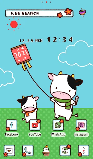 ดาวน์โหลดธีม Year of the Ox ฟรี – เปลี่ยนหน้าจอให้น่ารักสดใสด้วยน้องวัว - Screenshot 5
