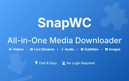 SnapWC ดาวน์โหลดวิดีโอและสื่อออนไลน์ – ส่วนขยายเบราว์เซอร์ที่ดีที่สุด - Screenshot 1