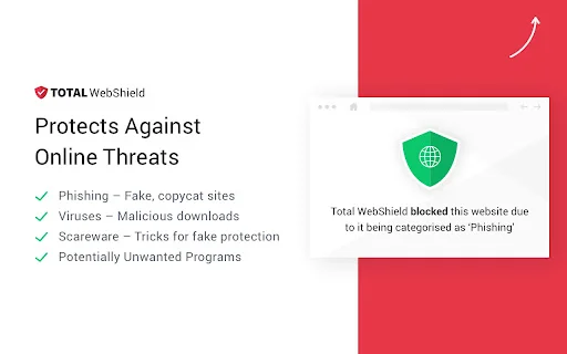 ดาวน์โหลด Total WebShield สำหรับ Chrome – ป้องกันไวรัสและมัลแวร์ฟรี - Screenshot 1