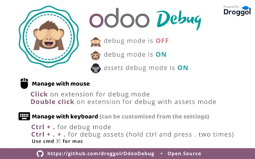 ดาวน์โหลด Odoo Debug ส่วนขยายช่วยเปิดโหมดนักพัฒนา Odoo ฟรี - Screenshot 1