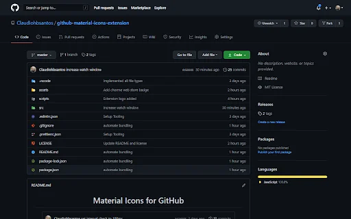 ดาวน์โหลด Material Icons for GitHub – ปรับแต่งไอคอน GitHub ให้เหมือน VS Code ฟรี - Screenshot 1