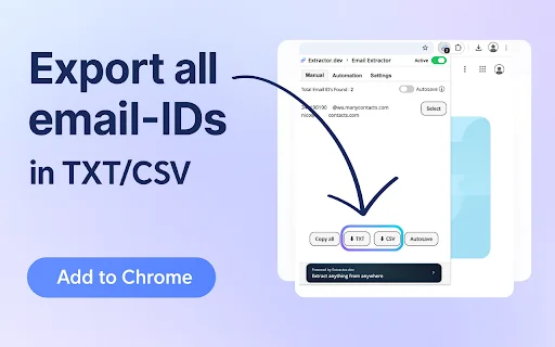 ดาวน์โหลด Email Extractor ส่วนขยาย Chrome ช่วยดึงอีเมลอัตโนมัติ - Screenshot 4