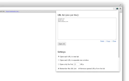 Bulk URL Opener – เปิดหลายลิงก์พร้อมกันในคลิกเดียว ใช้งานฟรี - Screenshot 1