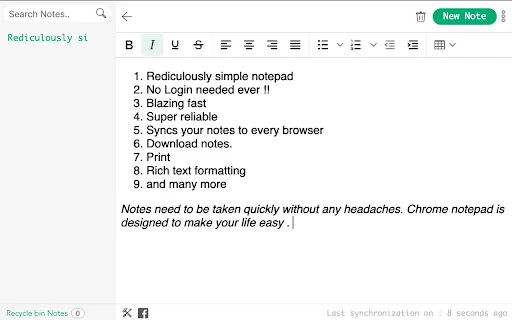 ดาวน์โหลด Notepad สำหรับ Chrome – จดบันทึกและซิงค์ข้อมูลฟรี - Screenshot 1