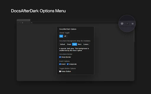 ดาวน์โหลด DocsAfterDark ล่าสุด – โหมดมืดสำหรับ Google Docs ฟรี - Screenshot 5