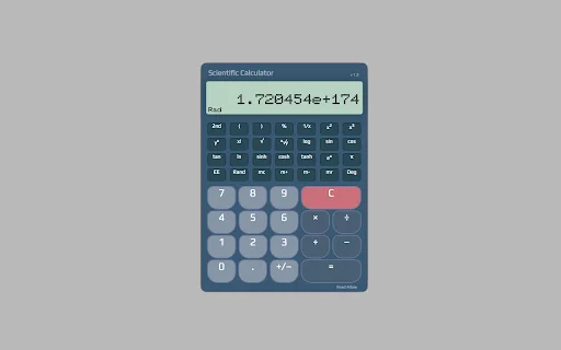 ดาวน์โหลด Scientific Calculator สำหรับ Chrome – เครื่องคิดเลขวิทยาศาสตร์ฟรี - Screenshot 1