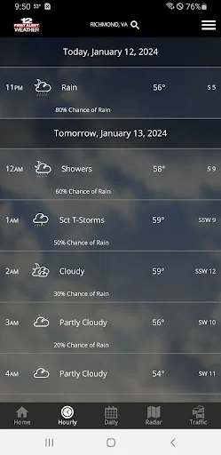 ดาวน์โหลด WWBT First Alert Weather ล่าสุด – พยากรณ์อากาศแม่นยำ ฟรี - Screenshot 2
