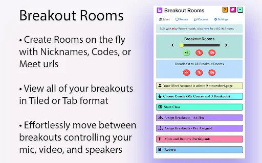 Google Meet Breakout โดย Robert Hudek – จัดการห้องเรียนออนไลน์ฟรี - Screenshot 3