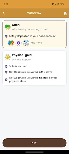 ดาวน์โหลด Today Gold ล่าสุด – ซื้อขายทองคำดิจิทัลเริ่มต้น 100 รูปี - Screenshot 7