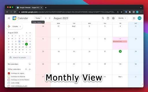 ดาวน์โหลด G-calize ล่าสุด – ปรับแต่งสี Google Calendar ให้สวยงามและอ่านง่าย - Screenshot 1