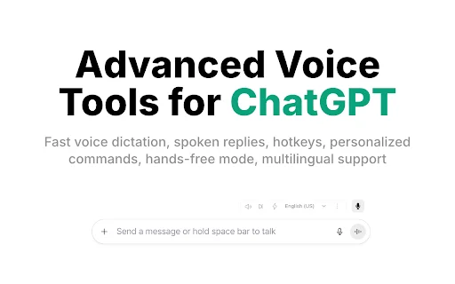 Voice Control for ChatGPT – สั่งงานด้วยเสียงและอ่านออกเสียงฟรี - Screenshot 1