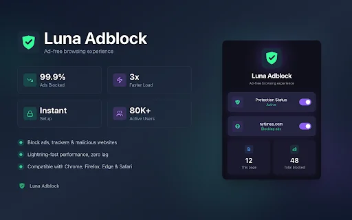 ดาวน์โหลด Luna Adblock ล่าสุด – บล็อกโฆษณา YouTube ฟรี ใช้งานง่าย - Screenshot 1