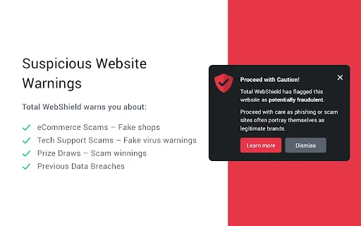 ดาวน์โหลด Total WebShield สำหรับ Chrome – ป้องกันไวรัสและมัลแวร์ฟรี - Screenshot 2
