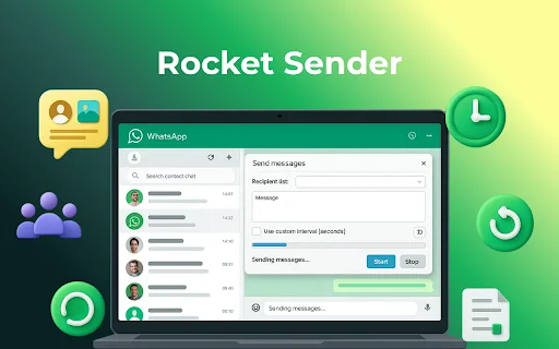 ดาวน์โหลด Rocket Sender – ส่งข้อความ WhatsApp อัตโนมัติและจัดการรายชื่อลูกค้า - Screenshot 1