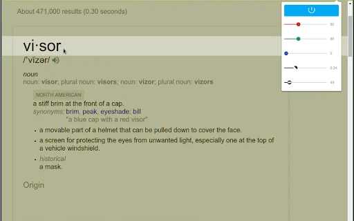 ดาวน์โหลด Visor สำหรับ Chrome – ตัวช่วยอ่านและลดอาการตาล้า - Screenshot 3