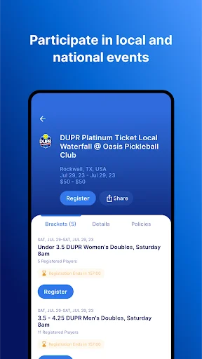 ดาวน์โหลด DUPR ล่าสุด – ระบบจัดอันดับผู้เล่น Pickleball มาตรฐานสากล - Screenshot 4