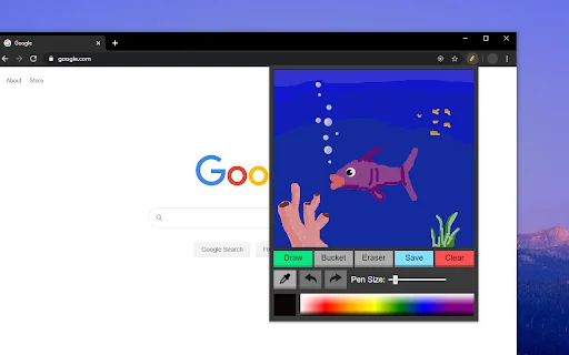 ดาวน์โหลด TinySketch ส่วนขยายวาดรูปสุดน่ารักบน Chrome ฟรี - Screenshot 2