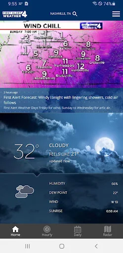 ดาวน์โหลดแอป WSMV 4 FIRST ALERT Weather อัปเดตล่าสุด – พยากรณ์อากาศแม่นยำ - Screenshot 1