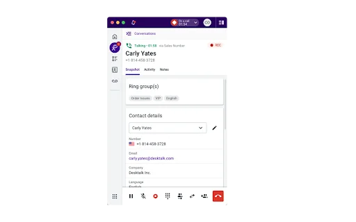 ดาวน์โหลด Talkdesk Click-to-Call ส่วนขยายโทรออกง่ายผ่านเบราว์เซอร์ - Screenshot 3