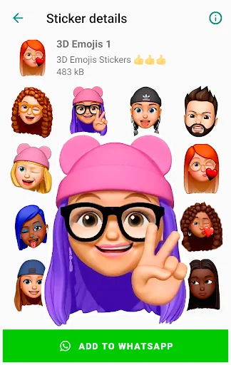 ดาวน์โหลด Funny Emojis Stickers ล่าสุด – สติกเกอร์ 3D สุดน่ารักสำหรับ WhatsApp - Screenshot 1